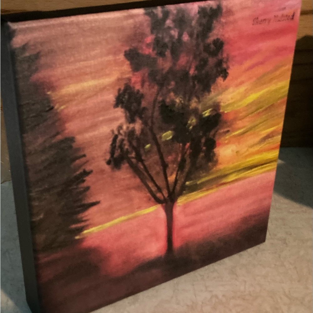 Canvas print from oil painting. A striking sunset